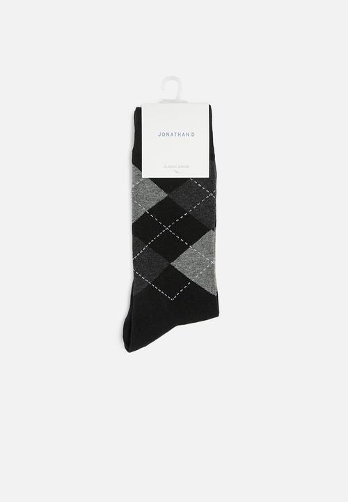 Jonathan D - Branded single pair socks - black 