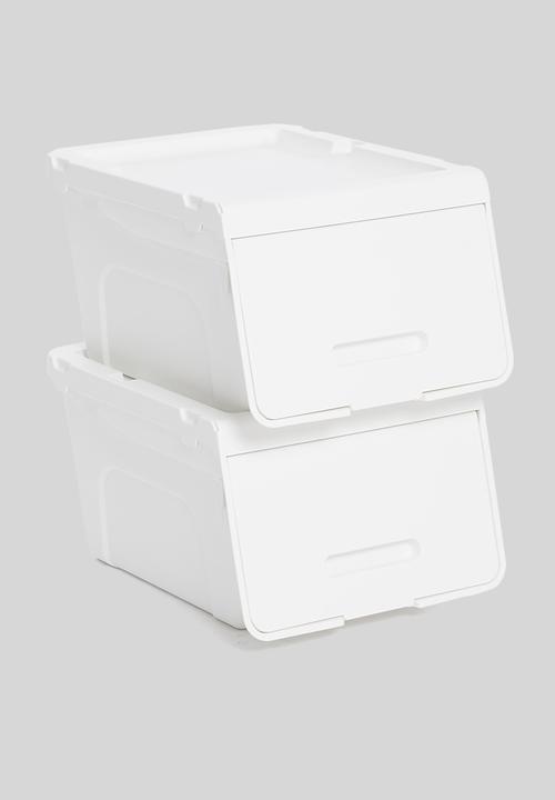 Litem - Set of 2 roomax sliding living box slim small - white