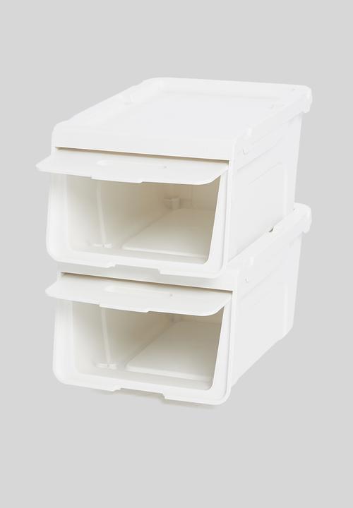 Litem - Set of 2 roomax sliding living box slim small - white