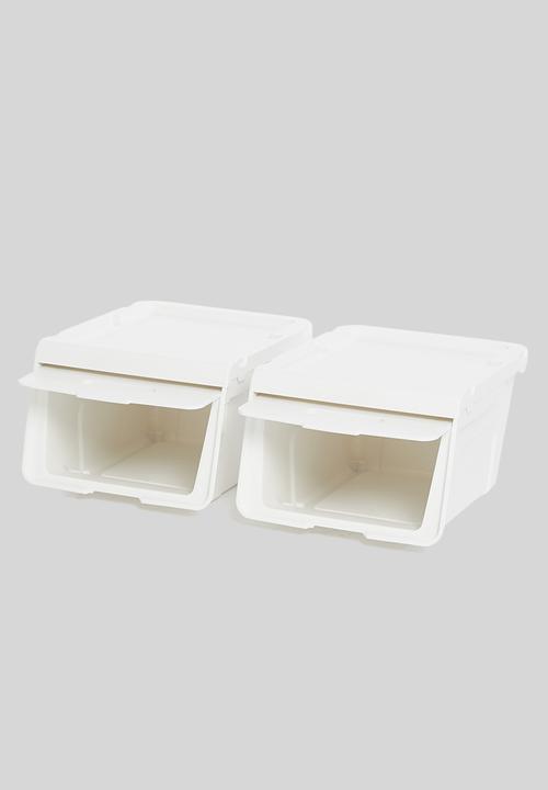 Litem - Set of 2 roomax sliding living box slim small - white