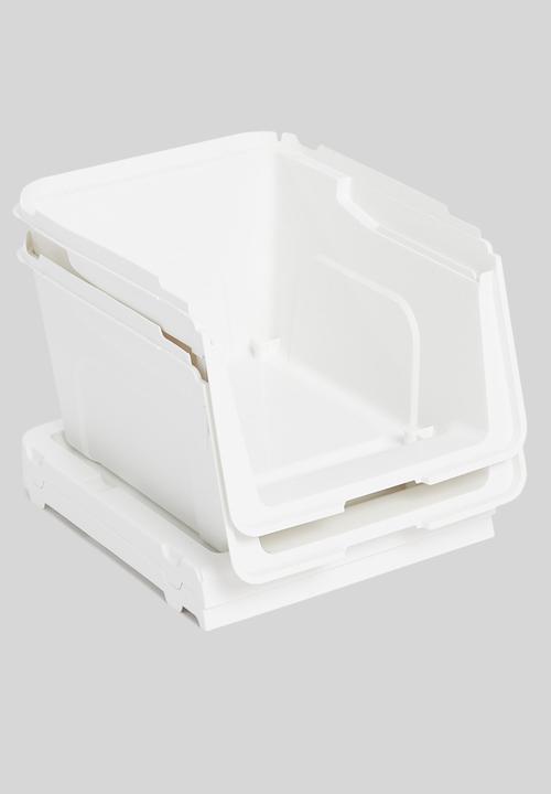 Litem - Set of 2 roomax sliding living box slim small - white