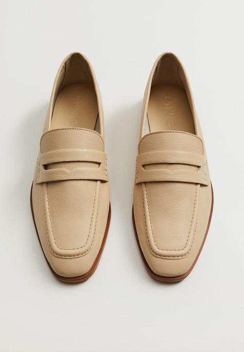 MANGO - Moca 1 leather loafer - natural