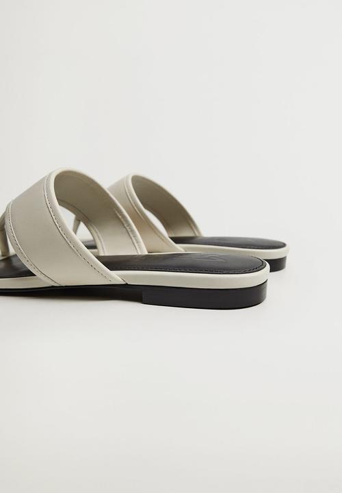 MANGO - Japan leather slide - natural