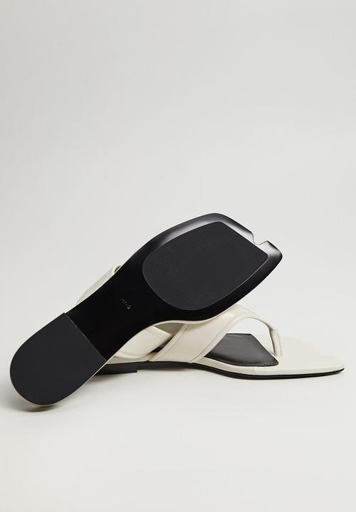 MANGO - Japan leather slide - natural