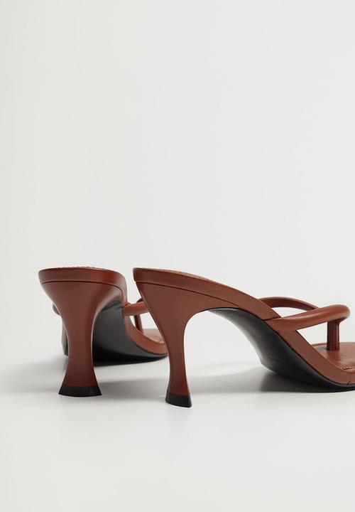 MANGO - Lulu leather heel - medium orange