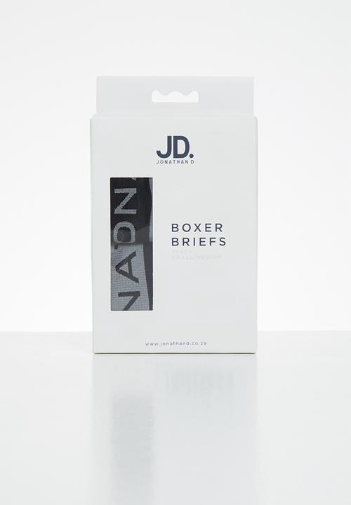 Jonathan D - Branded 2 pack briefs - grey & black