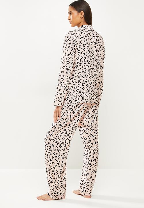 Superbalist - Sleep shirt & pants set - neutral & black