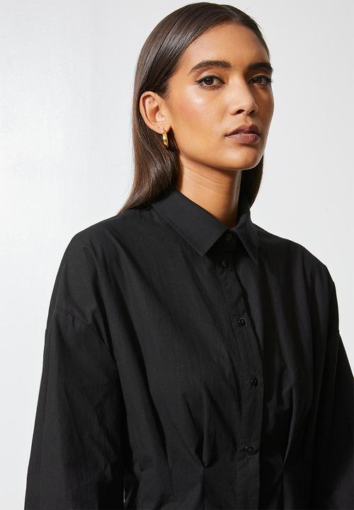 Superbalist - Pin tuck detail shirt dress - black