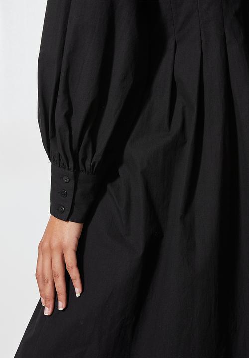 Superbalist - Pin tuck detail shirt dress - black