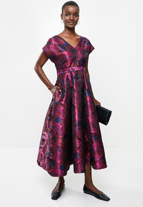 AMANDA LAIRD CHERRY - Zweli dress - navy & magenta