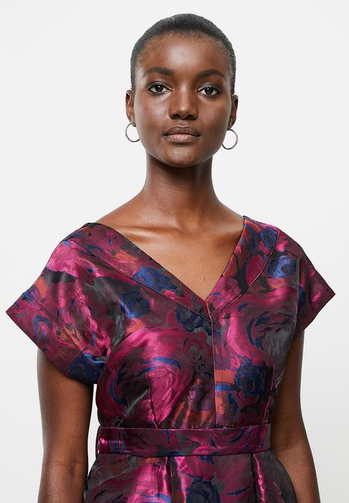 AMANDA LAIRD CHERRY - Zweli dress - navy & magenta