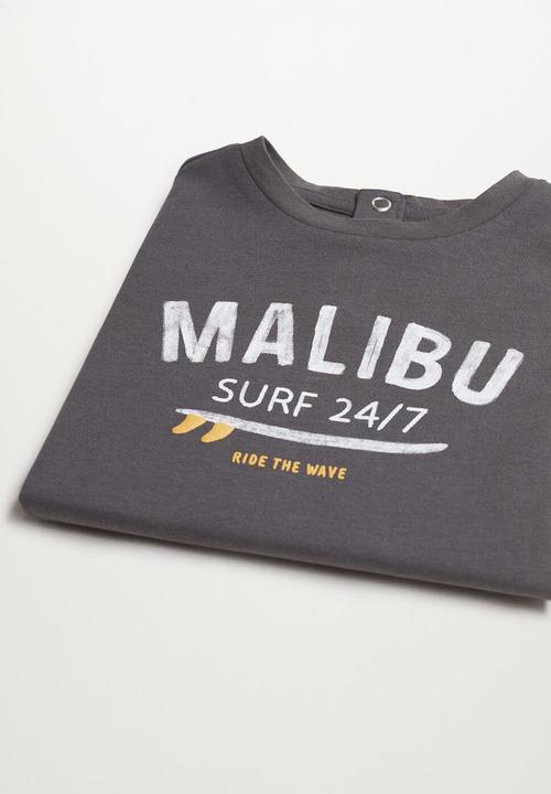 MANGO - T-shirt malibu - charcoal