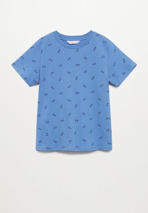 MANGO - T-shirts - medium blue