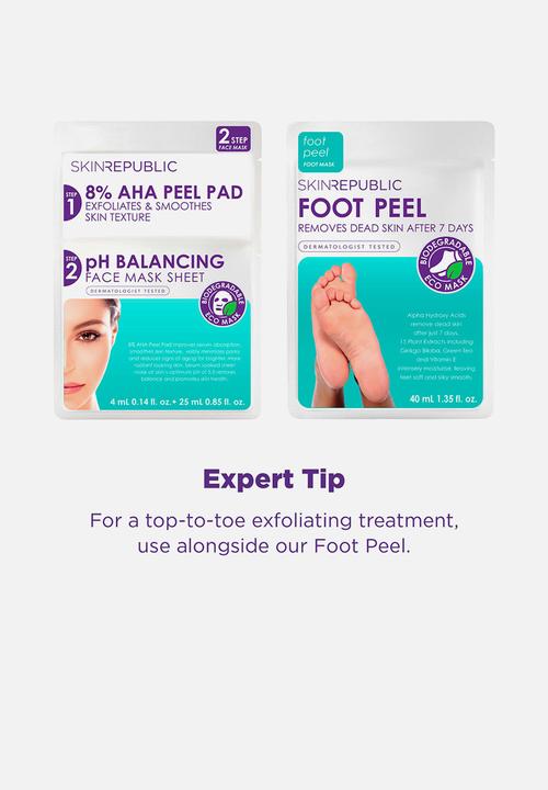 Skin Republic - 2 Step 8% AHA Peel Pad + pH Balancing Face Mask