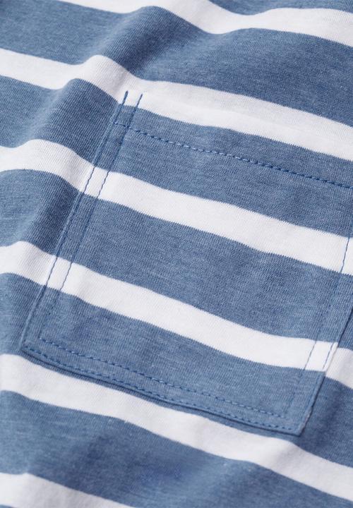 MANGO - T-shirt rayast - light pastal blue