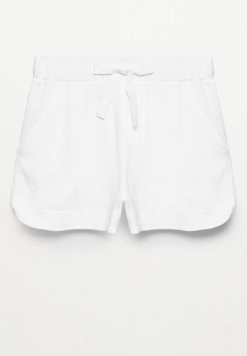 MANGO - Shorts boton - white