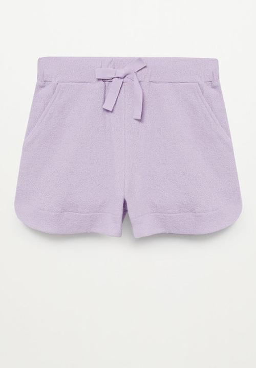 MANGO - Shorts boton - light pastel purple