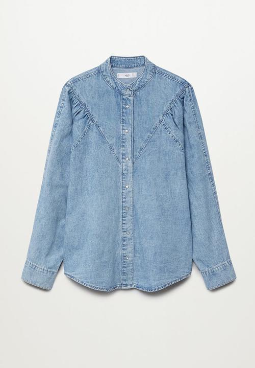 MANGO - Shirt lola - open blue