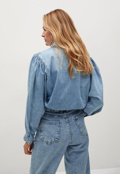 MANGO - Shirt lola - open blue