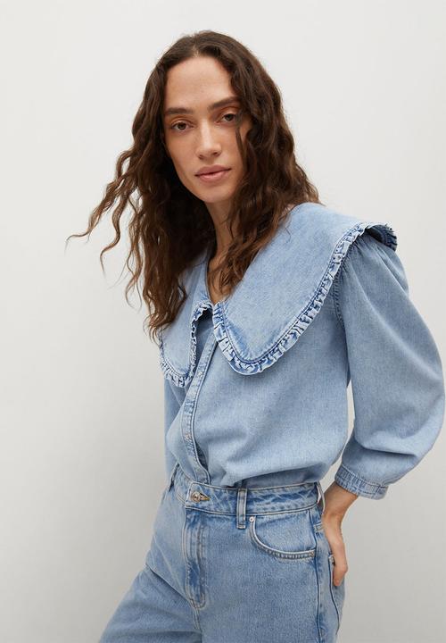 MANGO - Shirt grace - open blue