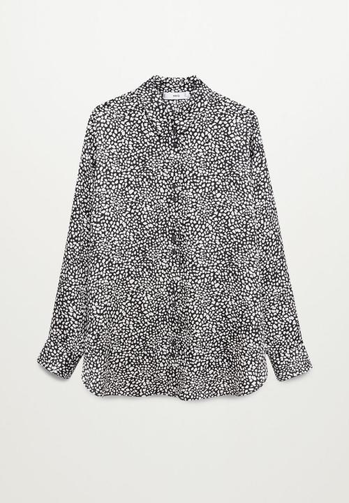 MANGO - Shirt bremen - black & white