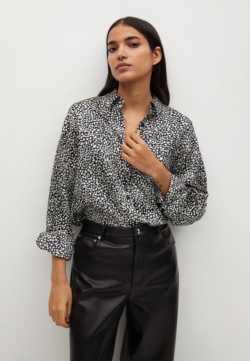 MANGO - Shirt bremen - black & white