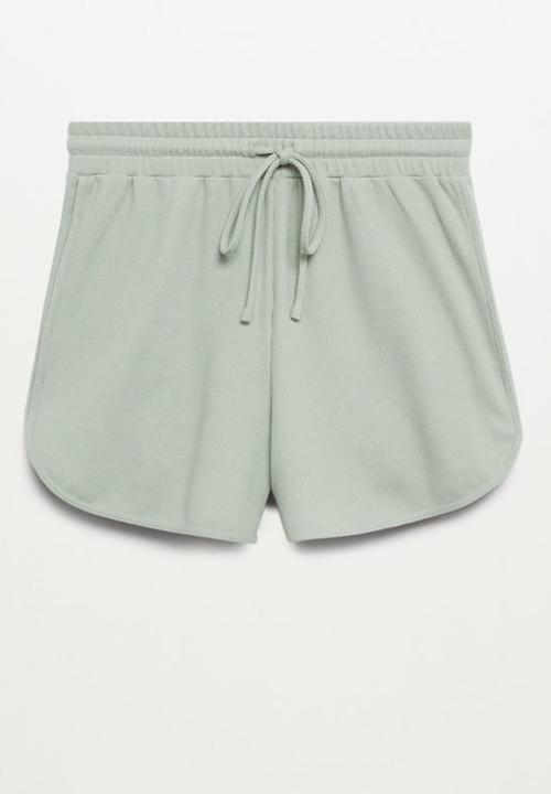 MANGO - Shorts waffle - green