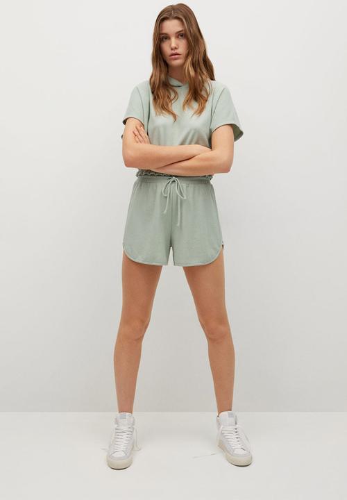 MANGO - Shorts waffle - green