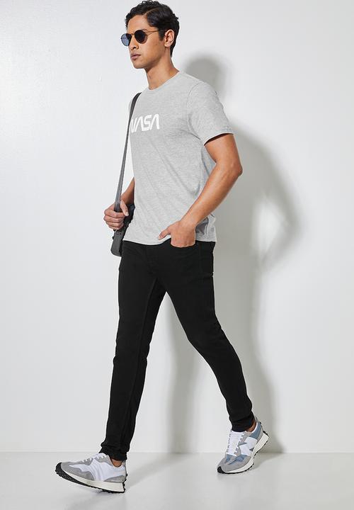 Superbalist - Nate nasa worm printed crew neck tee - grey