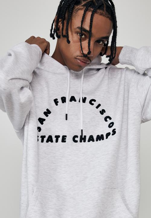Factorie - Oversized graphic hoodie - silver marle