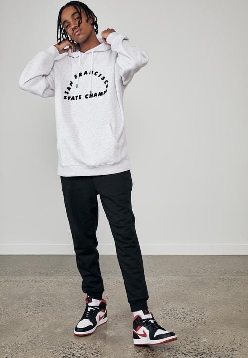 Factorie - Oversized graphic hoodie - silver marle