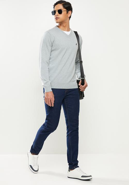 POLO - Luke v-neck knit - grey