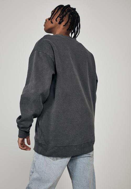 Factorie - Elite oversized crew - washed black
