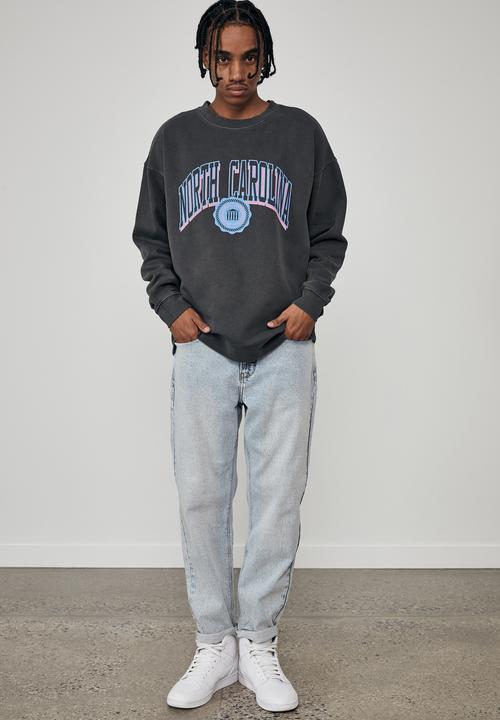 Factorie - Elite oversized crew - washed black