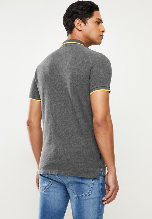 Superdry. - Poolside pique polo - charcoal
