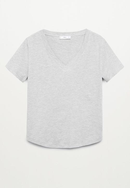 MANGO - T-shirt chalapi - medium grey