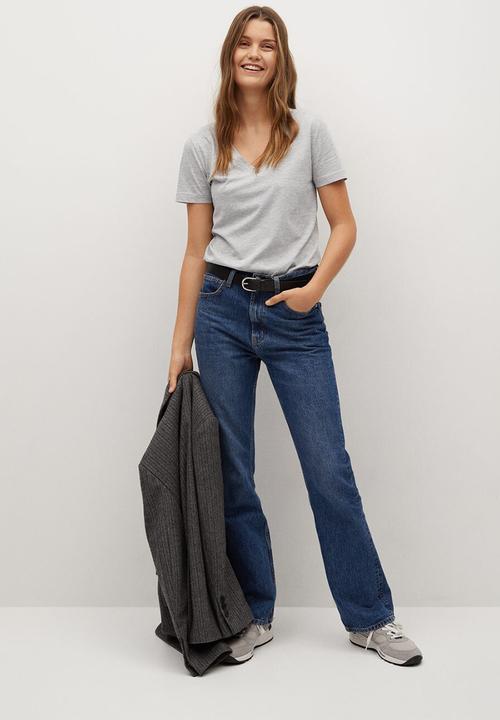 MANGO - T-shirt chalapi - medium grey
