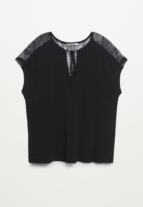 Violeta by Mango - Plus T-shirt doti - black
