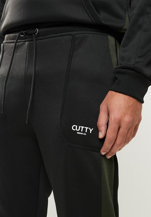 Cutty - Wayne regular fit scuba trackpants - black