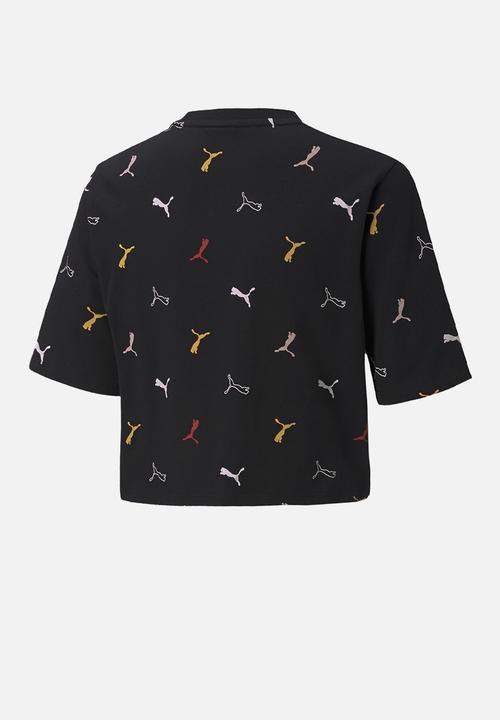 PUMA - Classics graphics aop boyfriend tee g - black 
