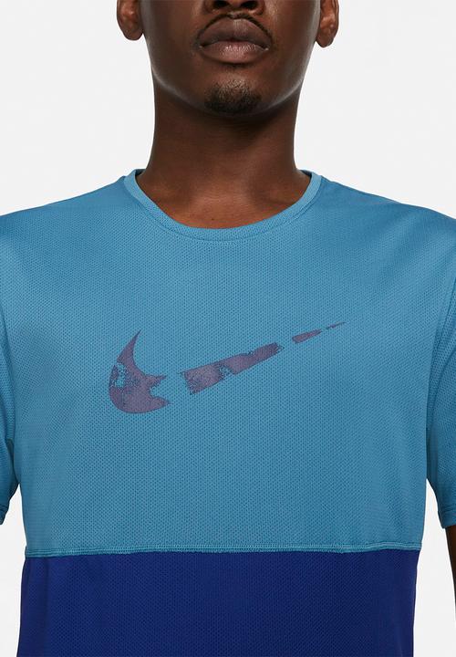 Nike - M nike df wr run top gx short sleeve - blue