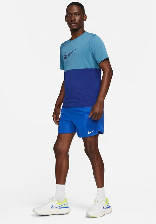 Nike - M nike df wr run top gx short sleeve - blue