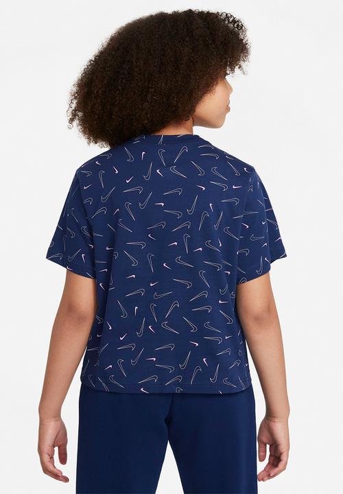 Nike - G nsw tee boxy swsh fetti - blue void