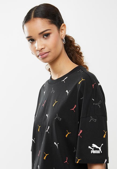PUMA - Classics graphics aop boyfriend tee - puma black