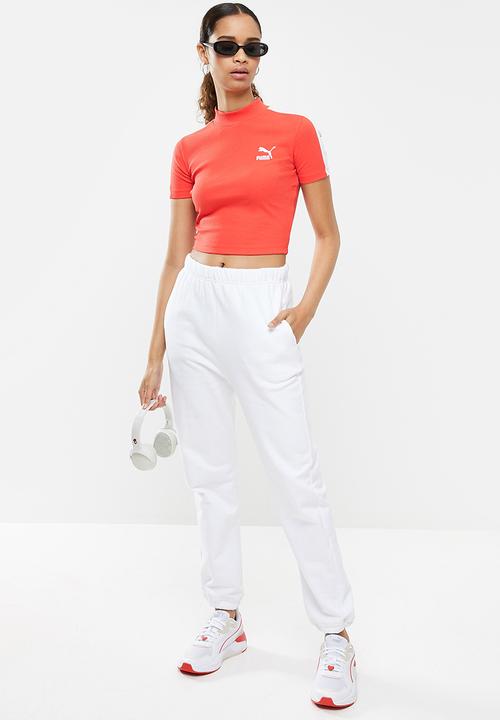PUMA - Classics rib mock neck top - poppy red