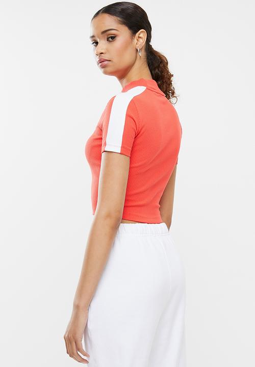 PUMA - Classics rib mock neck top - poppy red