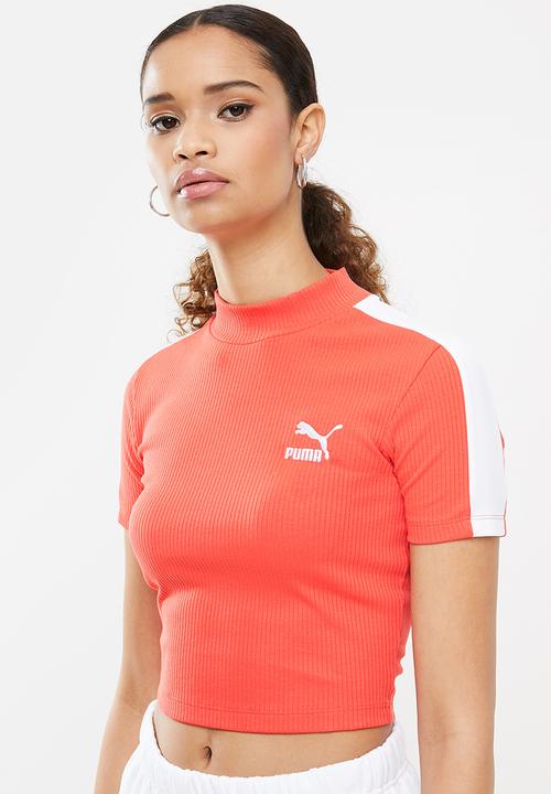 PUMA - Classics rib mock neck top - poppy red