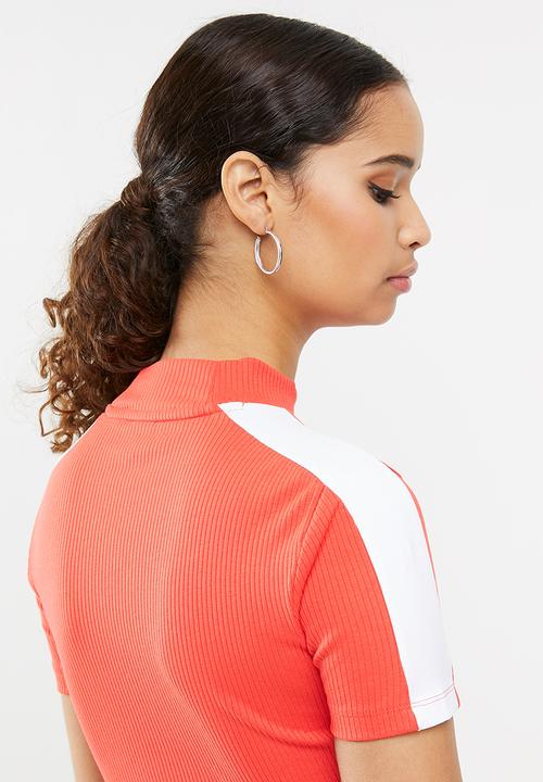 PUMA - Classics rib mock neck top - poppy red