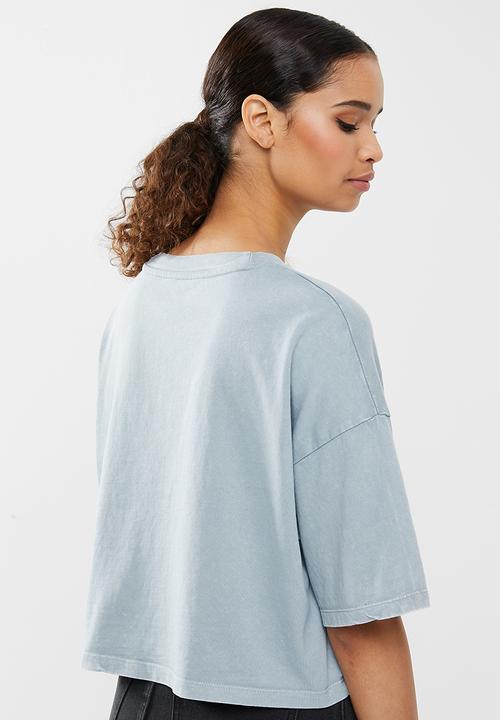 Cotton On - Chopped boyfriend tee - cherub/sunfaded denim