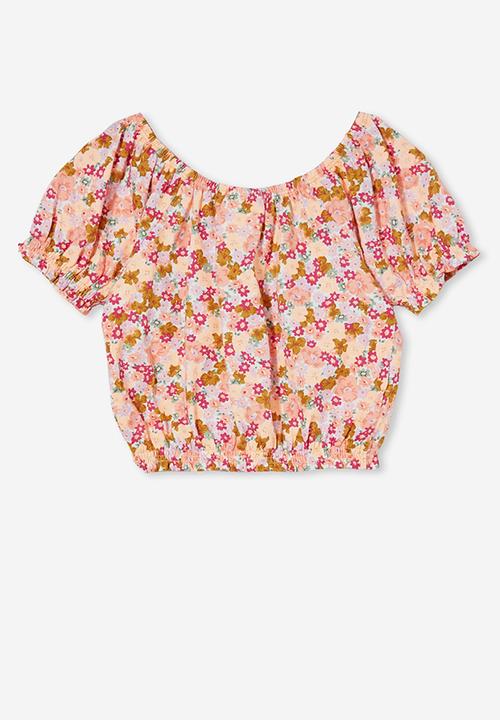 Cotton On - Daphne puff sleeve top - vanilla & newport floral